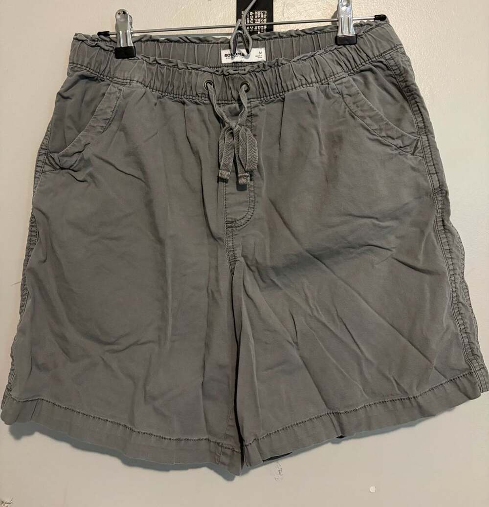 Sonoma Goods For Life Women's Gray Elastic Drawstring Casual Shorts Size M